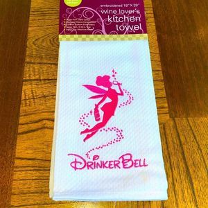 Kitchen Dish Towel Tinker Bell Wine